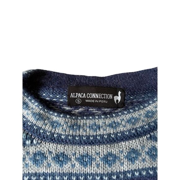 Alpaca Connection Alpaca Wool Blend Fair Isle Sweater size S Blue - Picture 4 of 10